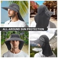 thumbnail image 5 of Minzimin 1Pack Sun Hats for Men Women with Neck Flap UPF 50+ UV Protection Wide Brim Bucket Hat Safari Hiking Fishing Hats, 5 of 7