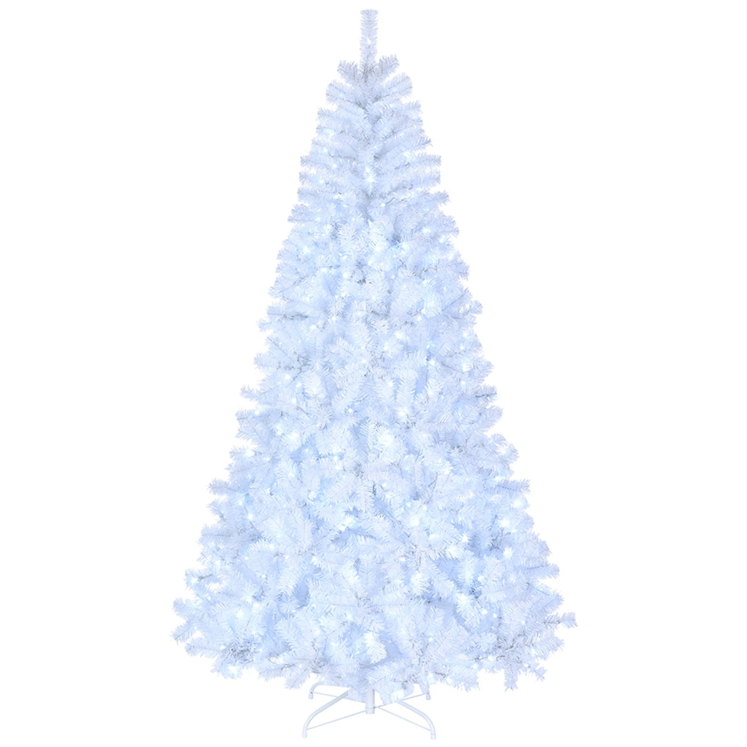 Kepooman 7ft 1346 Branches PVC Artificial Christmas Tree with 500 Lights Cool Color 8 Modes, White Kepooman 7ft 1346 Branches PVC Artificial Christmas Tree with 500 Lights Cool Color 8 Modes, White
