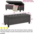 thumbnail image 3 of Tabaray Storage Bench, Linen Upholstered Bed End Storage Ottoman Bench,Tufted 45" Long Ottoman Bench with Storage for Bedroom, Living Room Entryway Window (Dark Grey 45"), 3 of 14