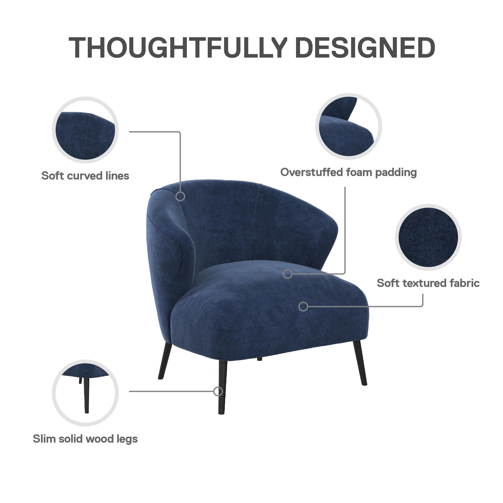 DHP Alice Upholstered Accent Chair, Navy Blue Looped Yarn