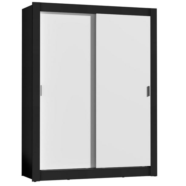 Ropero Closet Madesa Dallas 2 Puertas Corredizas Negro/Blanco