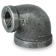 Supply Giant BMRL2000 Black Malleable Reducing Elbow Fitting for High Pressures with Female Threaded Connections, 2" x 1/2"