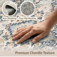 thumbnail image 6 of ODIKA Retro Distressed Oriental Medallion With Vintage Traditional Floral Field for Dining Room, Under Table, Home Office, Non-Slip Chair-Friendly, 6 of 7
