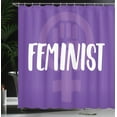 thumbnail image 4 of Ambesonne Feminist Shower Curtain, Venus Women, 69"Wx84"L, Violet White and Purple, 4 of 5