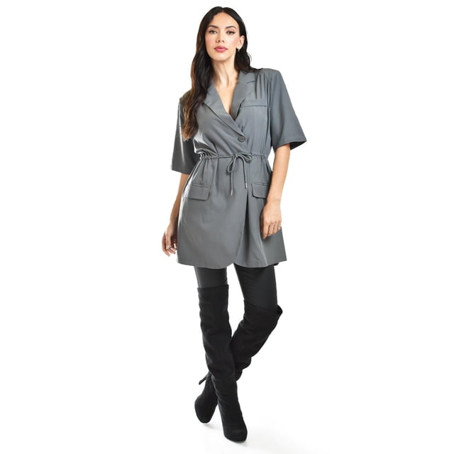 Blazer largo con jareta Roman Fashion /Juvenil, 5027 (Gris) gris M