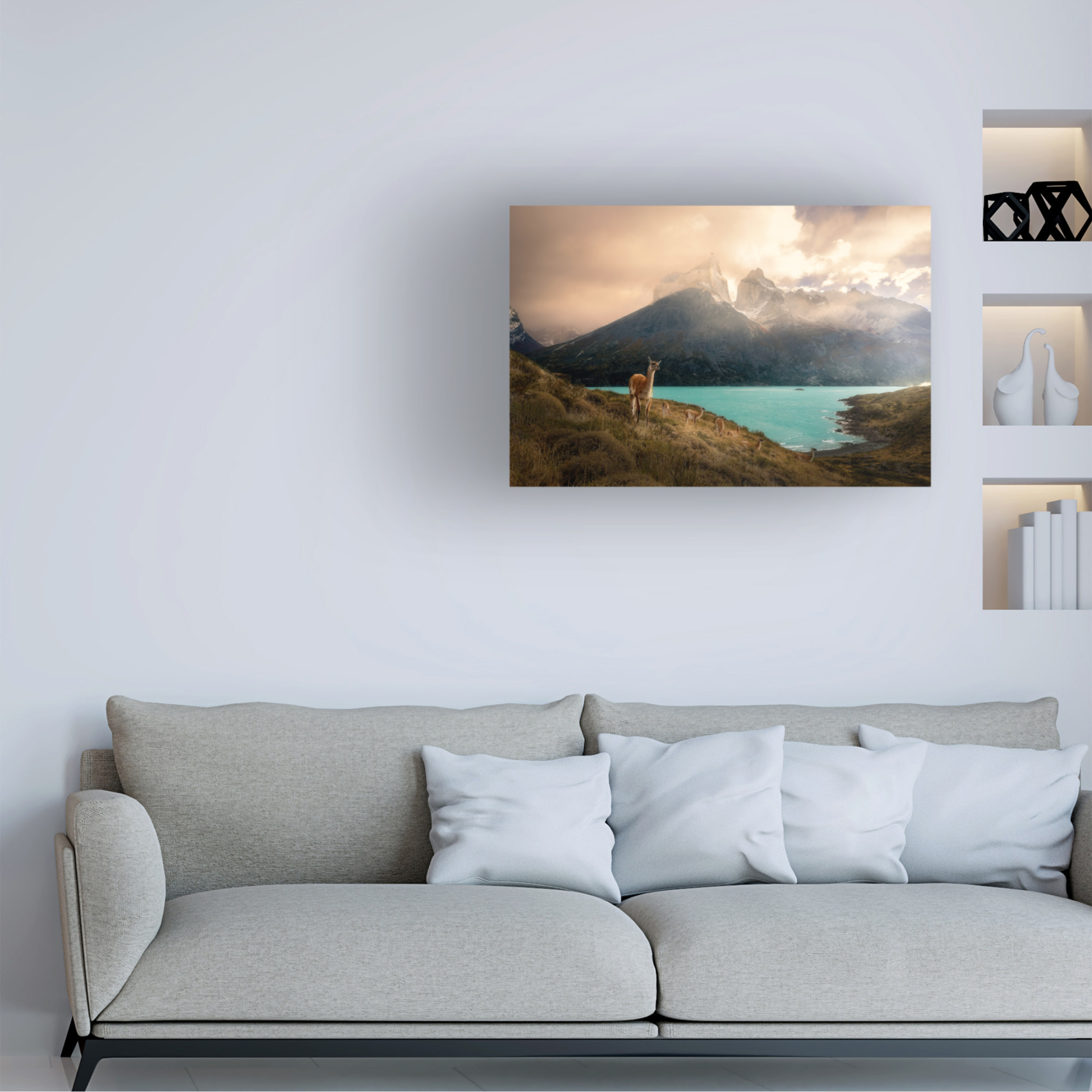 Trademark Fine Art Dennis Zhang Alpaca at Torres del Paine II Canvas Wall Art