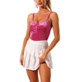 thumbnail image 1 of INSPIRE CHIC Women's Velvet Ruched Front Party Clubwear Tank Top L Hot Pink, 1 of 6
