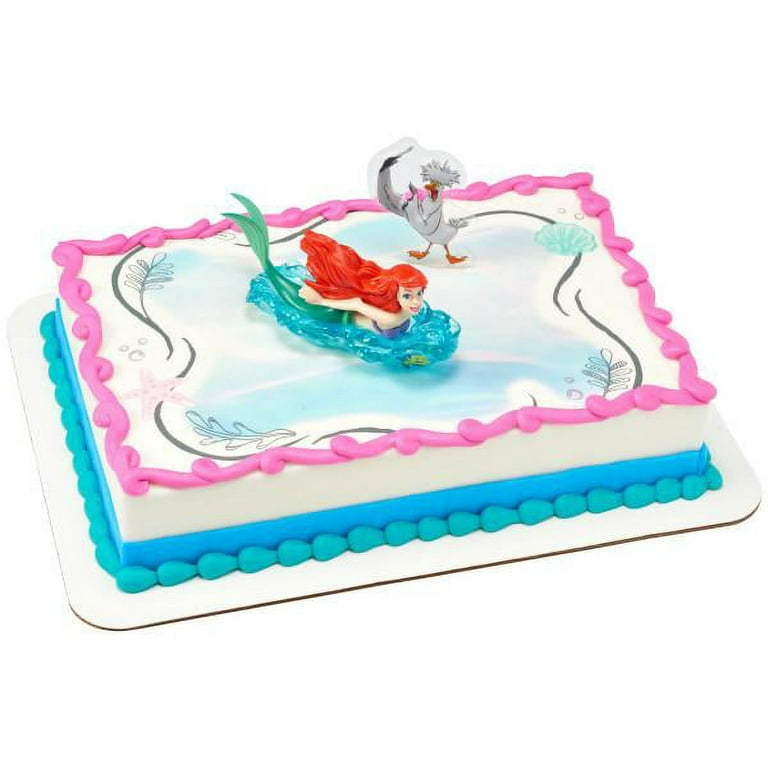 Cakecery Little Mermaid Princess Disney Edible Cake Image Topper Personalized Birthday Cake Banner 1/4 Sheet
