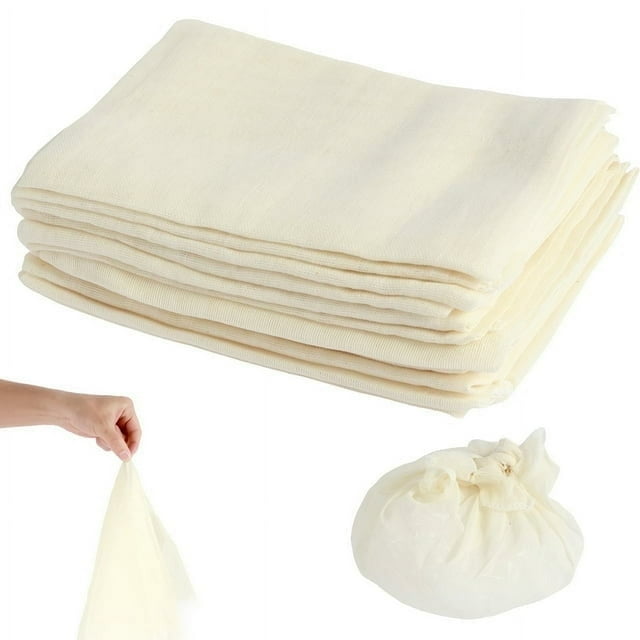 Jetcloudlive 12 Pcs Chiffons à Fromage Naturels en Coton Non Blanchi Étamine à Fromage 20 Pouces Carrés Chiffons à Fromage Réutilisables Étamine Biologique Passoire en Coton pour Infusion de Café Extraction de Jus Fabrication de Filtrage