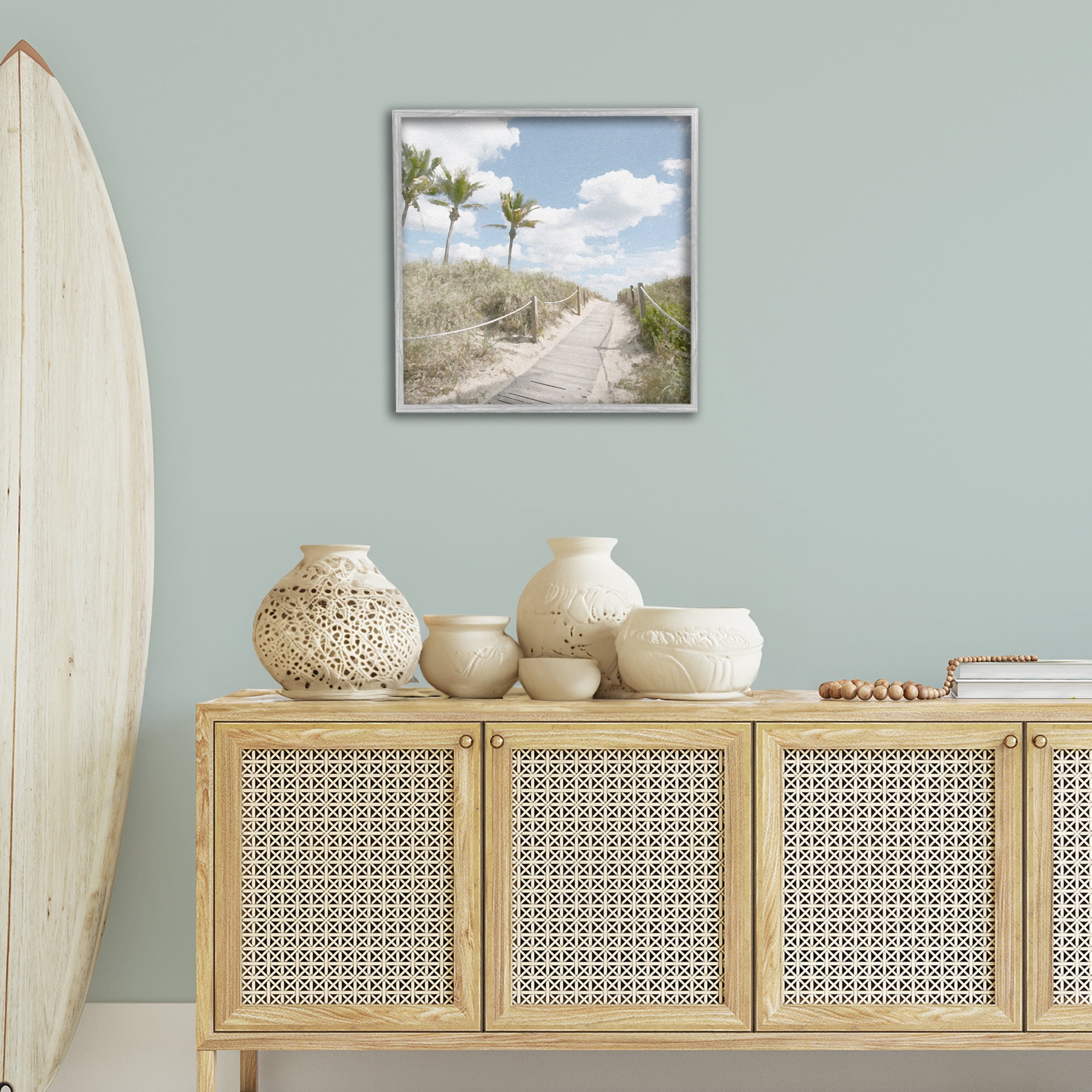 Stupell Industries Stroll In Dunes Landscape Landscape Painting Gray Framed Art Print Wall Art, 24 x 24