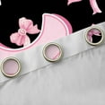 thumbnail image 5 of Feelyou Kawaii Monogrammed C Black Out Curtains for Teen, Black Pink Bow-tie Curtains Pack of 2 (42x63 Each), Cartoon Princess Bow Bedroom Curtains, Curtains and Drapes Room Decor, 5 of 7