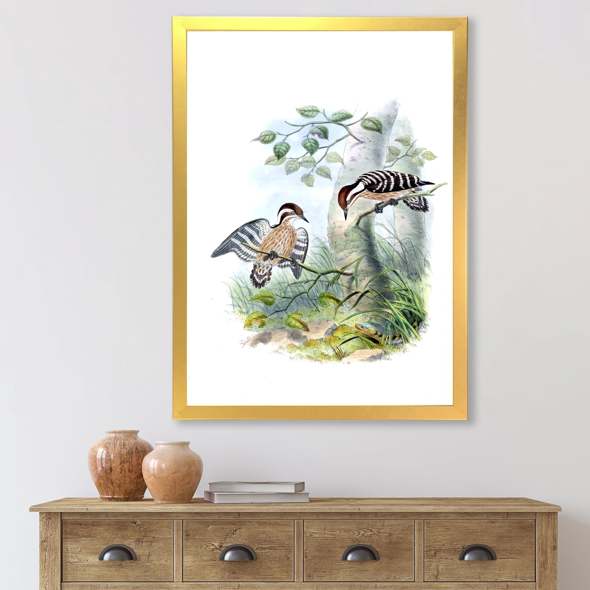 Designart 'Ancient Birds In The Wild I' Traditional Framed Art Print