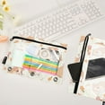 thumbnail image 4 of Lovely Hamster and Flowers 2 Pack Pencil Pouch for 3 Ring Binder Smooth Zipper Folders with Pockets Clear Window Pencil Case, 4 of 6