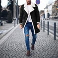 thumbnail image 2 of Awdenio Men's Winter Mid-length Suit-collar Double-breasted Fleece Composite Faux Suede Warm Jacket, 2 of 8