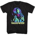thumbnail image 1 of T-Shirt pour Adulte Noir Lune Néon d'Halloween, 1 of 2