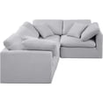 thumbnail image 4 of Meridian Furniture Indulge 123.5" Fabric L-Shaped Modular Sectional in Gray, 4 of 10