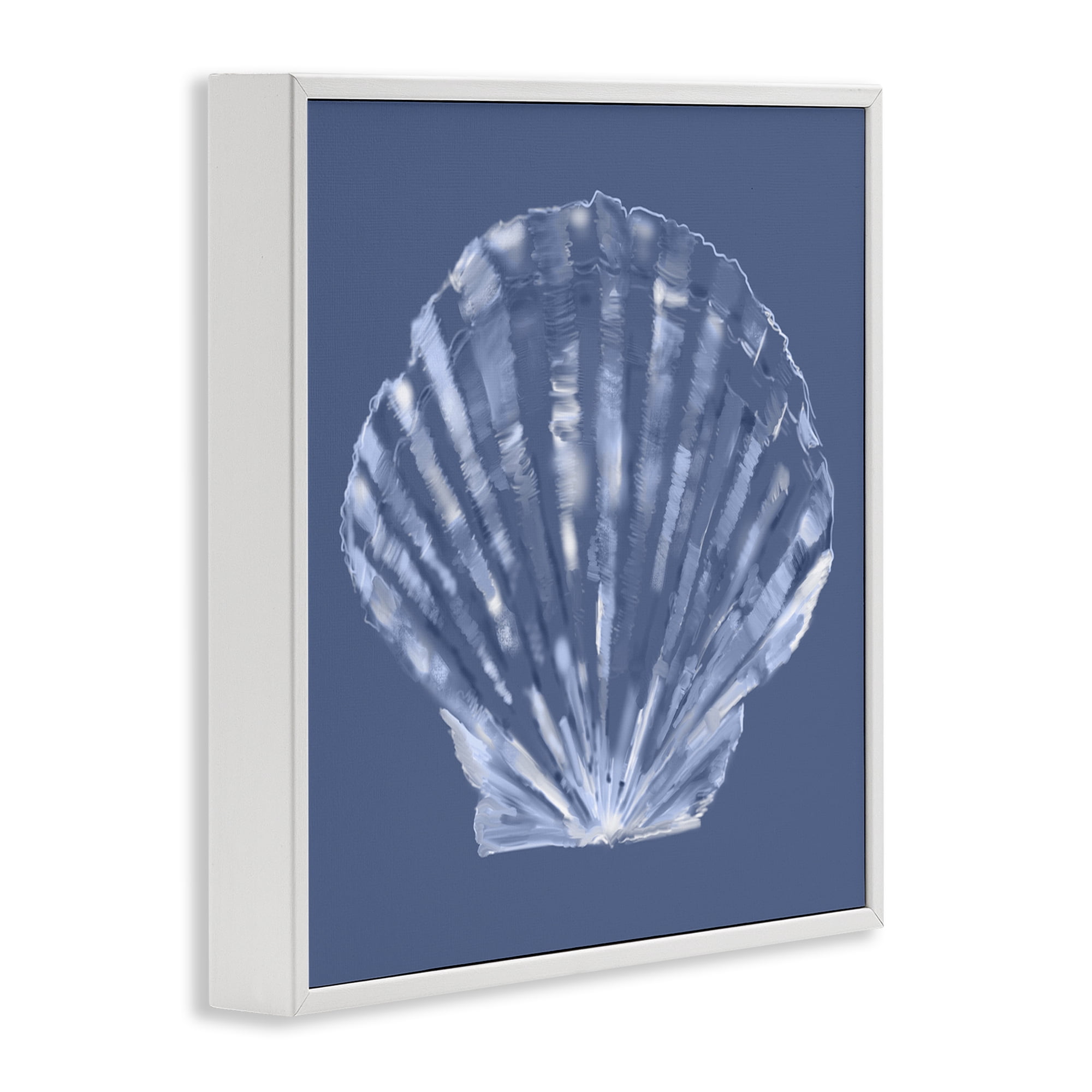 Stupell Industries Blue Nova Seashell Animals & Insects Painting White Framed Art Print Wall Art, 12 x 12
