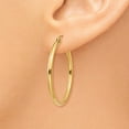 thumbnail image 3 of Real 14kt Yellow Gold Polished 2mm Lightweight Tube Hoop Earrings; for Adults and Teens; for Women and Men, 3 of 4