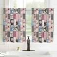 thumbnail image 3 of Pink Blue Spring Floral Kitchen Curtains 54 Inch Length, Farmhouse Curtains & Drapes, Vintage Botanical Flower Rod Pocket Window Curtains for Living Room/Bedroom, 42" x 54", 2 Panels, 3 of 5