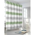 thumbnail image 3 of Fsddascl Sage Green Grey Striped Shower Curtain Set - 60" x 72" Washable Bathtub Curtain with 12 Hooks, Farmhouse Sage Green Stripes Waterproof Fabric Stall Shower Curtains for Bathroom/Bathtub, 3 of 6