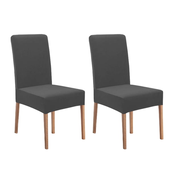 Fundas para sillas de comedor Billuyoard de terciopelo Gris 2 piezas