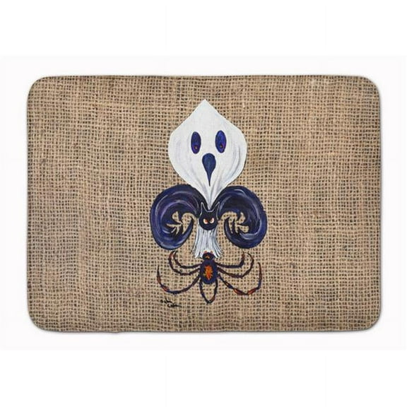 Halloween Ghost Spider Bat Fleur De Lis Machine Washable Memory Foam Mat