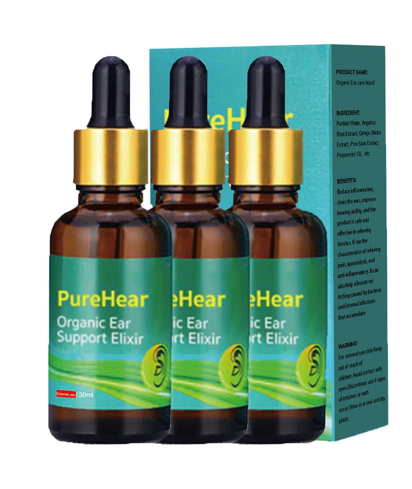Organic Ear Support Elixir, Ear Support Essence Oil, Natural anti