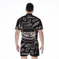 thumbnail image 2 of Black And White Hamburger Short Sleeve Men'S Rompers Casual Summer Jumpsuits Outfit, 2 of 4