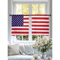 thumbnail image 4 of American Flag Sheer Curtains 54 Inch Length 2 Panels Set for Living Room/Bedroom, Retro Rustic Stars And Stripes US Flag Curtain Sheers Drapes Rod Pocket Curtains Window Treatment Set 52''x54''x2, 4 of 7