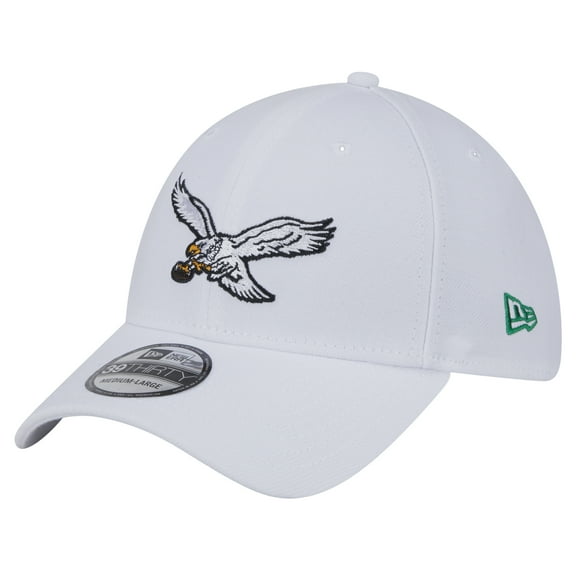 Men's New Era White Philadelphia Eagles Throwback 39THIRTY Flex Hat