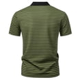 thumbnail image 6 of USNSM Golf Shirts for Men Quick Dry Short Sleeve Performance Shirts Moisture Wicking Collared Business Casual Striped Printed T-Shirt Green L, 6 of 9