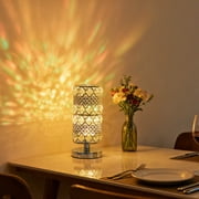 Crystal Table Lamp with Rechargeable RGB Bulb, 15 Color Modes, Remote Control Ambient Light for Bedroom, Living Room, Bar and Nightstand