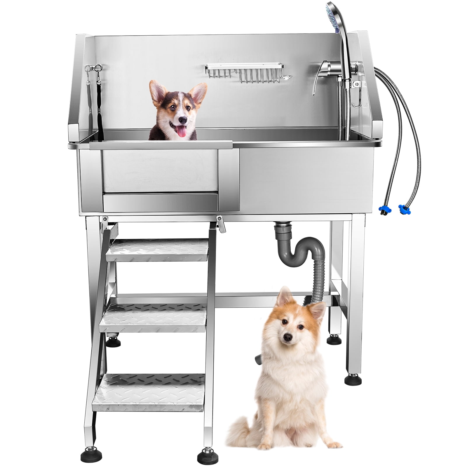 Stainless Steel Pet Grooming Bathtub for Small dogs Home 34inch