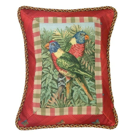 123 Creations Ck086kc18x14 100 Percent Wool Parrot Needlepoint