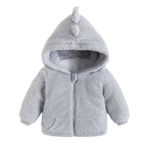 URMAGIC Infant Baby Boys Girls Fleece Lined Hooded Jacket Solid Color Hoody Warm Zipper Up Coat Fall Outwear Overcoat