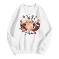 thumbnail image 5 of Peichun Tis the Pumpkin Spice Season Sweatshirt for Women Fall Long Sleeve Crew Neck Pullover Tops Vintage Graphic Drop Shoulder Loose Cozy Thanksgiving Day Shirts 1-White XL, 5 of 5