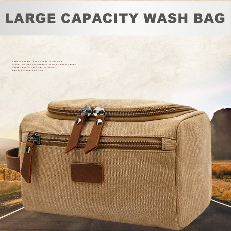 canvas travel toiletry bag shaving dopp case kit Toiletry Bag For Men Women Shaving Kit Bag Dopp Kit For Men Travel Shaving  Bag Flip Cover Mens Toiletry Bag Canvas For Travel - Khaki color