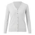 thumbnail image 3 of CAICJ98 Womens Cardigan Sweaters Long Women Open Front Cardigan Sweaters Pockets Long Sleeve Shrugs White,L, 3 of 4