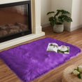thumbnail image 2 of LAICAIW Small Rug 2x3 Rug Fluffy Purple Rug Washable Faux Sheepskin Fur Rug Furry Rug for Bedroom Dorm Floor Room Decor Chair Seat Covers Rectangle, 2 of 6