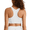 Pure White, variant on G4Free Ribbed Crewneck Sports Bras Padded for Women - Racerback Crop Tank Tops Workout Yoga Medium Impact
