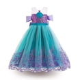 thumbnail image 3 of Vestido de sirena de verano para Halloween, vestido para niñas, vestido de princesa, vestido de actuación para niños, 3 of 5