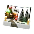 thumbnail image 5 of Christmas Mini House Village Scene Collectible Building Resin Construction LED Music for Family Xmas, 5 of 9
