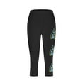 thumbnail image 4 of PNTUTB Women's High Elasticity Shaping Yoga Pants Fashionable Printed High Waisted Shaping Capris, 4 of 5