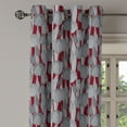 thumbnail image 3 of Ambesonne Grommet Curtain, , 50"x63", Burgundy and Grey, 3 of 5
