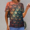thumbnail image 6 of Mermaid Fish Scales Women's Short Sleeve Tops Casual Blouses T Shirt, 6 of 6