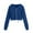 Blue, variant on Fanxing Winter 2025 Womens Plus Size Zip Up Hoodies Jackets Cropped Sweatshirts Fleece Fall Outfits Casual Comfy Y2k Tops Winter Clothes 2025 Green,XXL