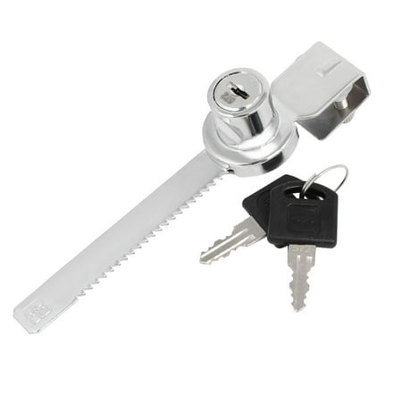 - Ratchet Bar Sliding Glass Showcase Display Cabinet Door Lock Silver Tone w Keys