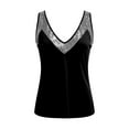 thumbnail image 4 of XAOFW Women'S T Shirts Solid Color Sequin Tank Summer Sleeveless V-Neck Comfort Soft Casual Daily Wear Tops, 4 of 4