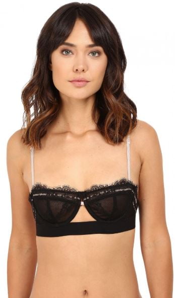 Free People BLACK Under-Wire Hour f Dawn Lace Demi Bra, US 32C