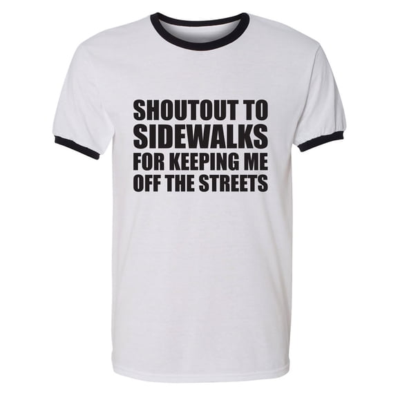 Shoutout To Sidewalks Adult Short Sleeve Ringer T-shirt